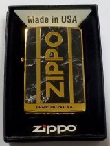 画像: ☆豪華！BLACK MARBLE ＆ 両面 ZIPPO LOGO！高級感あふれる・・GOLD ZIPPO！新品