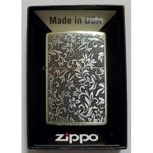 画像: ★渋い・・両面 唐草デザイン！銀いぶし ２面繊細なエッチング仕上げ ZIPPO！新品