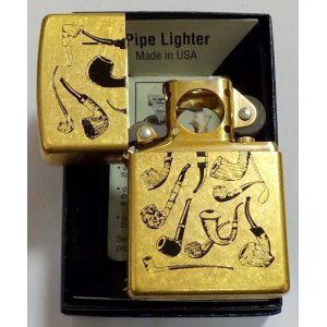 画像: ☆パイプ用 ジッポー！PIPE DESIGN ２００５年 インサイドもゴールド  GOLD DUST ZIPPO！新品