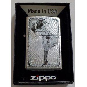 画像: ☆Windy！人気の・・ウィンディ Vintage Girl Frame！Street Chrome Zippo ! 新品