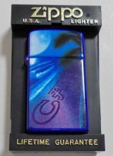 画像: ☆キャメル！CAMEL SLIM！１９９３年 お洒落なパープル系 両面デザイン USA  スリム ZIPPO！未使用品