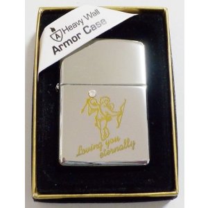 画像: ☆Armor Proto Type！キューピット 天使デザイン ★スワロフスキー付 ２００６年９月 シルバー銀加工鏡面 アーマー ZIPPO！未使用品