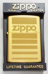 画像: ☆１９９１年４月 製 色鮮やかな・・淡い全面ゴールド！お洒落な・・VINTAGEデザイン ZIPPO！新品