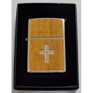 画像: ☆人気のクロス（十字架）LEGEND LOVE ★Wood 木貼り シルバー銀加工 ２００８年 ZIPPO！新品