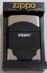 画像: ★２００３年７月（G）お洒落な・・２トーン！ブラック＆シルバー鏡面 ZIPPO！新品