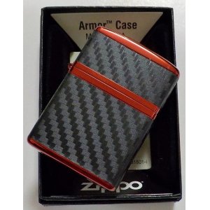 画像: ☆豪華！ARMOR CARBON SERIES！４面連続カーボン貼り レッドカラー ZIPPO！新品