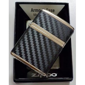 画像: ☆豪華！ARMOR CARBON SERIES！４面連続カーボン貼り シルバーカラー ZIPPO！新品