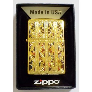 画像: ☆豪華！MARBLE ARABESUQUE！マーブル アラベスク模様 両面加工 ゴールドカラー ZIPPO！新品