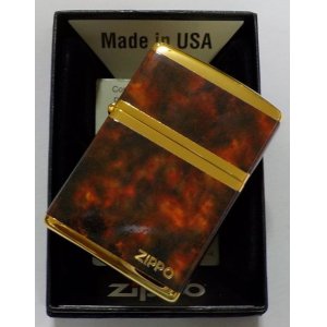 画像: ☆豪華！BROWN MARBLE！4面連続加工 ZIPPO LOGO！高級感あふれる・・GOLD ZIPPO！新品