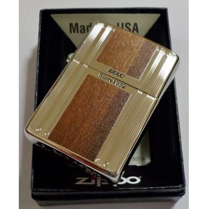 画像: ☆豪華！WLINE！繊細なライン＆Wood調 Since １９３２ ★両面加工 シルバーカラー ZIPPO！新品