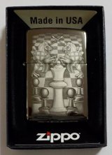 画像: ☆Chess！チェス盤デザイン！ ２０２３ USA High Polish Black Zippo！新品