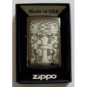 画像: ☆Chess！チェス盤デザイン！ ２０２３ USA High Polish Black Zippo！新品