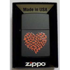 画像: ☆ハートデザイン！抽象的なハート ２０２３年４月 Black Matte Zippo！新品