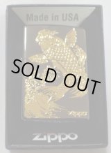 画像: ☆豪華！鯉 CARP 昇り鯉 全面ブラック＆ 繊細なゴールドデザイン！ZIPPO 新品