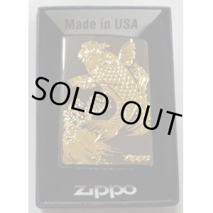 画像: ☆豪華！鯉 CARP 昇り鯉 全面ブラック＆ 繊細なゴールドデザイン！ZIPPO 新品