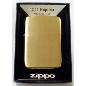 画像: ★１９４１ Replica Brushed Solid  Brass 真鍮ケース ２０１８年 旧ボトムPATナンバー刻印モデル ZIPPO！新品