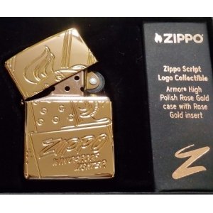 画像: ☆☆☆世界限定！アーマー ROSE GOLD！ローズゴールド Script Logo Collectible Armor Hp Zippo！新品