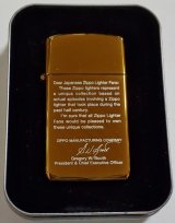 画像: ☆２００４年２月 スリム！ZIPPO社４代目社長 メッセージ！ハーヴェスト・ブロンズ Ｓlim Ｚippo 新品