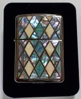 画像: ☆☆豪華アーマー！ベネチアンテイストシェル 両面天然貝 ２００４年６月 ブラック ARMOR ZIPPO！新品