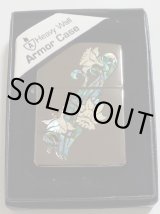 画像: ☆豪華アーマー！アール・ヌーヴォーシェル 天然貝 ゆり 百合 ２００３年１２月 ブラック ARMOR ZIPPO！新品