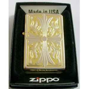 画像: ☆豪華！クロス　両面 十字架デザイン！シルバー＆ゴールド　ZIPPO！新品