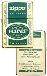 画像: ☆ROSEART ５０周年＆ZIPPO ７５周年 コラボ・ゴールド ２００７年 ZIPPO！新品