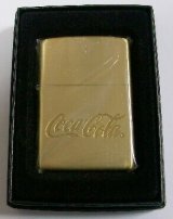 画像: コカ・コーラ！Coca-Cola ２００８年 ロゴ ゴールドサテン  ZIPPO！新品