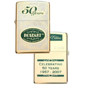 画像: ☆ROSEART ローズアート ５０周年記念 限定７５個 ２００７年 Gold ZIPPO！新品Ｂ