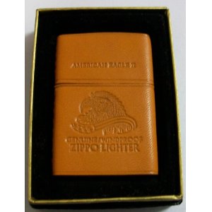 画像: ★全六面 総革巻き！１９９７年 キャメルブラウン AMERICAN EAGLE ZIPPO！未使用品