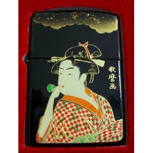 画像: 歌麿！伝統工芸 本金蒔絵 漆塗り 浮世絵 １９９６年 ＺＩＰＰＯ！新品