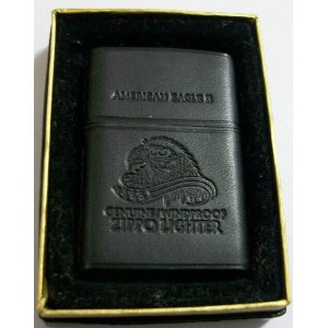 画像: ★全六面 総革巻き！１９９７年 ブラック  AMERICAN EAGLE ZIPPO！未使用品