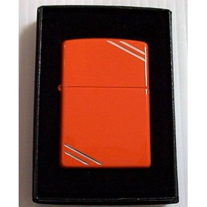 画像: ☆全面 オレンジ！カラフル＆シンプル！両面ダイアゴナルライン ２００７年 ZIPPO！新品