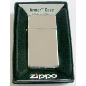 画像: ★生産終了 スリムアーマー！フラットトップ Slim Armor High Polish Chrome 鏡面 発売最初期 2010A Zippo 新品