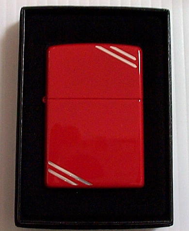 画像1: ☆全面 レッド！カラフル＆シンプル！両面ダイアゴナルライン ２００７年 ZIPPO！新品