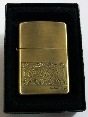 画像: コカ・コーラ！Coca-Cola ２００３年 プレート柄 真鍮古美 ZIPPO！新品