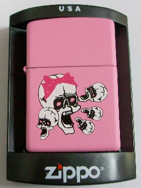 画像1: ☆可愛い・・スカル！米国限定 ＳＫＵＬＬ ピンク ２００５年 ZIPPO！新品