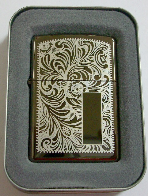 画像1: ★伝統の・・ベネチアン柄！渋い・・ブラックアイス ２００３年 ZIPPO！新品