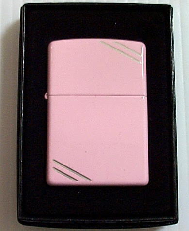 画像1: ☆全面 ピンク！カラフル＆シンプル！両面ダイアゴナルライン ２００７年 ZIPPO！新品