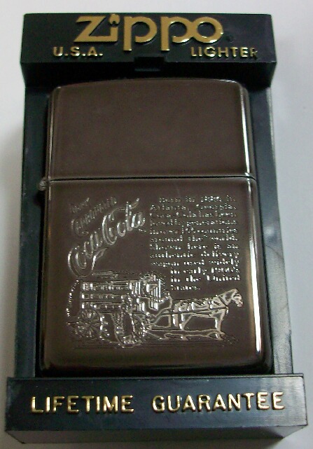 画像1: ★Coca-Cola！コカ・コーラ 馬車ワゴン １９９２年５月 ミッドナイト・クローム ＺＩＰＰＯ！新品