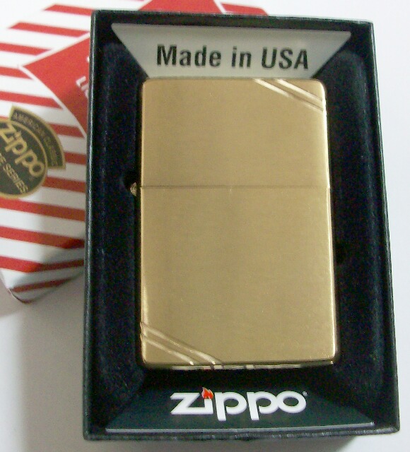 画像: ★★＃２４０ １９３７モデル Ｖｉｎｔａｇｅ Ｂｒｕｓｈｅｄ Ｂｒａｓｓ 両面ライン ＺＩＰＰＯ！新品