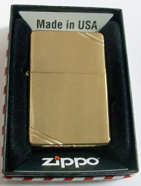 画像1: ★★＃２４０ １９３７モデル Ｖｉｎｔａｇｅ Ｂｒｕｓｈｅｄ Ｂｒａｓｓ 両面ライン ＺＩＰＰＯ！新品