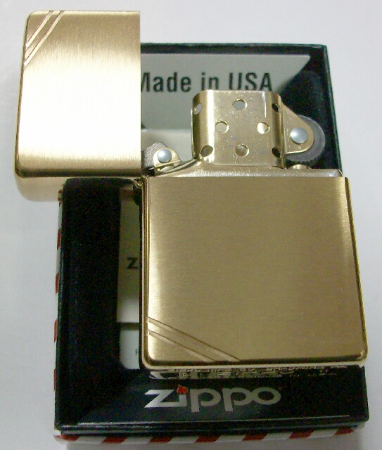 画像: ★★＃２４０ １９３７モデル Ｖｉｎｔａｇｅ Ｂｒｕｓｈｅｄ Ｂｒａｓｓ 両面ライン ＺＩＰＰＯ！新品