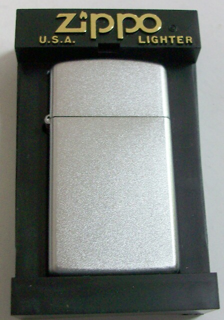 画像1: ★カナダ・ジッポー！ジッポー社 カナダ工場製 ２００２年 サテンクローム ＳＬＩＭ ＺＩＰＰＯ！新品