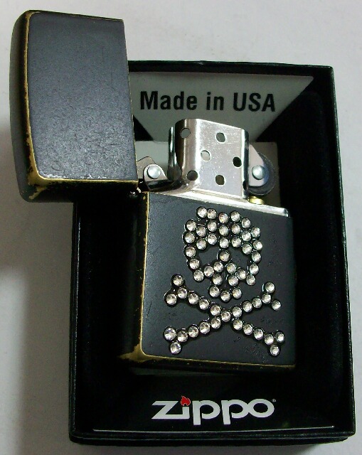 画像: ★スカル・クリスタル！ＳＫＵＬＬ 渋い・・全面ブラック ＵＳＥＤ加工 ２００９年 ＺＩＰＰＯ！新品