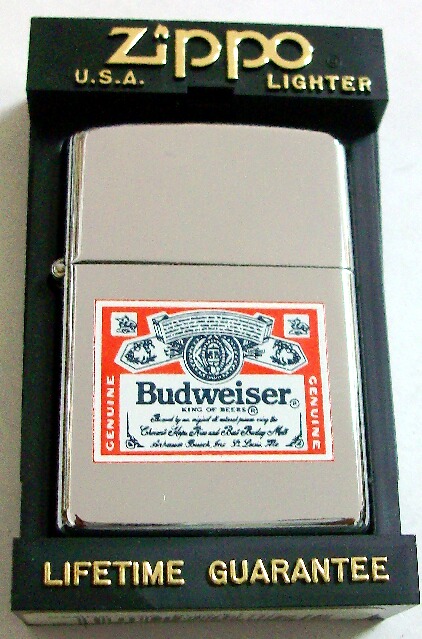 zippo ジッポー　バドワイザー　メタル貼り Budweiser 1993年製ちくわジッポー