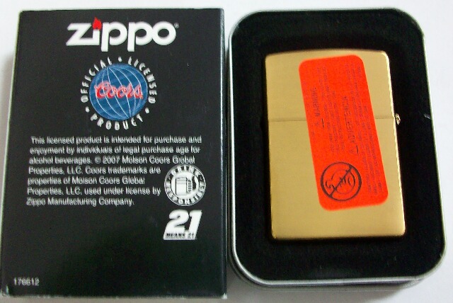 画像: ☆ＣＯＯＲＳ！クアーズ 米国老舗ビール ２００７年 真鍮ソリッドブラス ＺＩＰＰＯ！新品