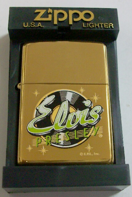 画像1: ☆ＥＬＶＩＳ ＰＲＥＳＬＥＹ！エルヴィス　ゴールド・レコード ２０００年 BRASS ZIPPO！未使用品