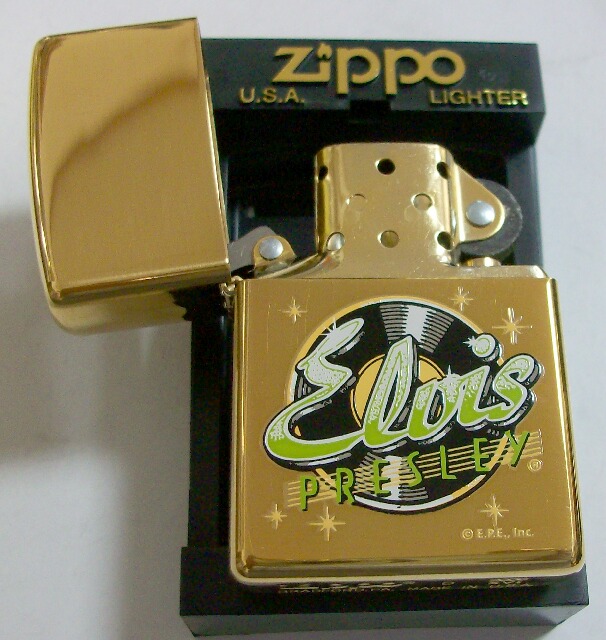 画像: ☆ＥＬＶＩＳ ＰＲＥＳＬＥＹ！エルヴィス　ゴールド・レコード ２０００年 BRASS ZIPPO！未使用品