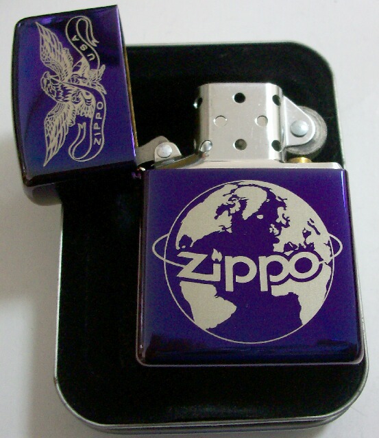 画像: ★廃番カラー！MOOD INDIGO　インディゴ・ブルー　鷲イーグル＆地球デザイン　ZIPPO！新品F