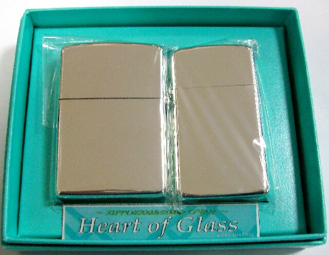 画像: ラブラブ！銀加工　ペア・ジッポー ２個セット Heart of Glass！新品